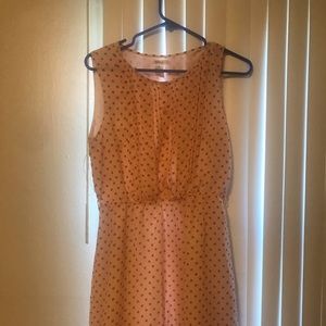 Pink and Brown Polka Dot Dress
